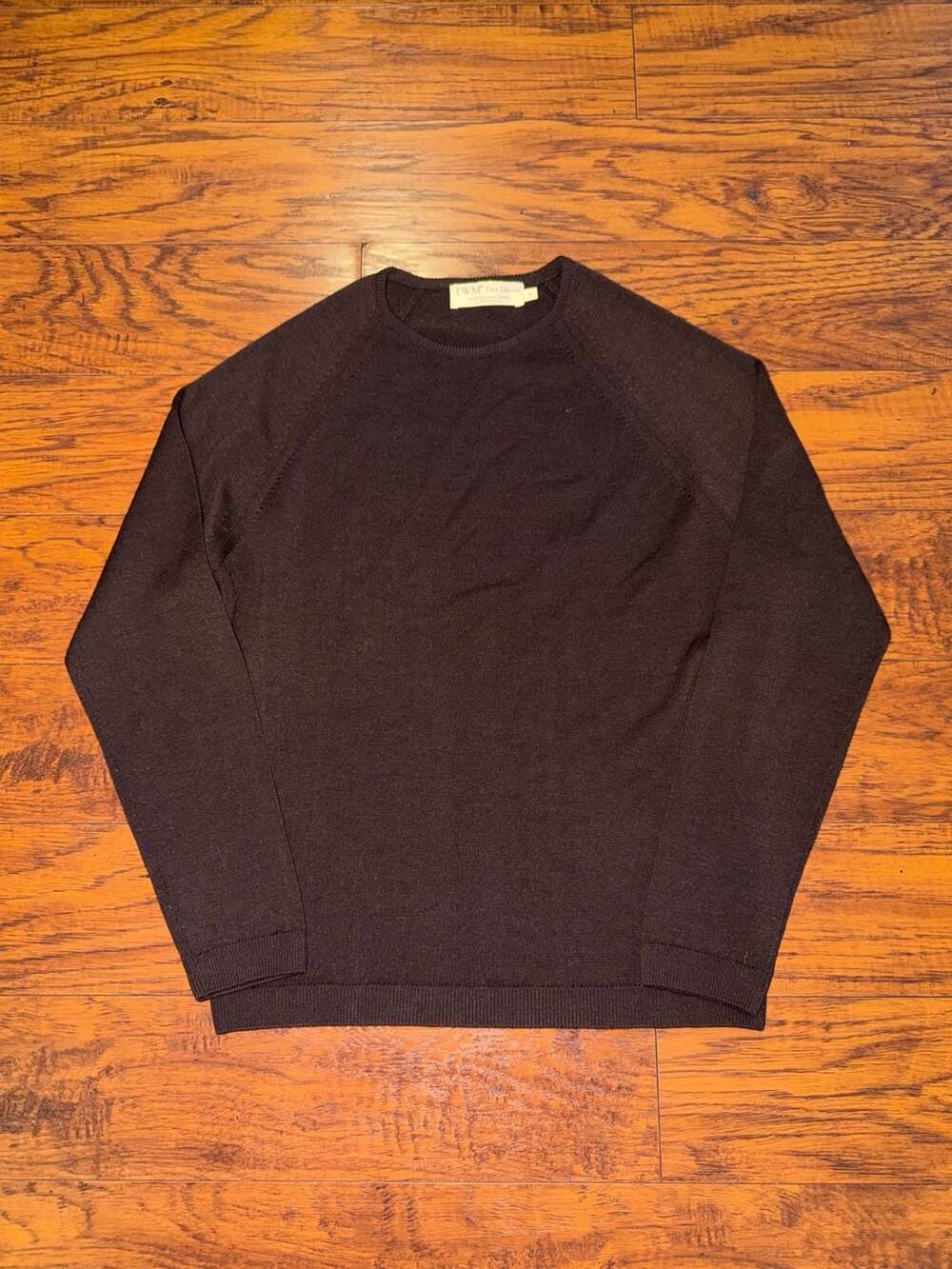 EWM Pure Classics Lambswool Crewneck Sweater Size S Brown